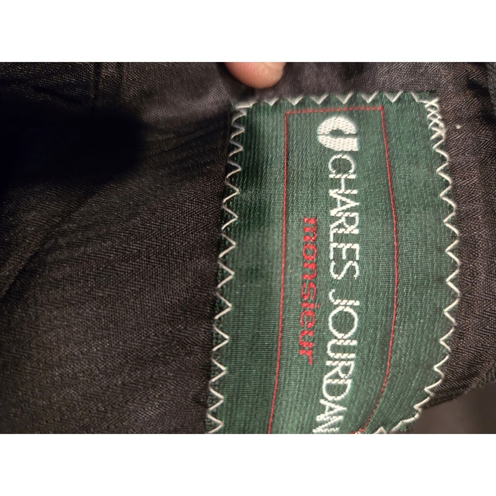 Vintage Charles Jourdan Monsieur Wool Blazer 50R Double Breasted Pinstripe USA - Picture 3 of 10